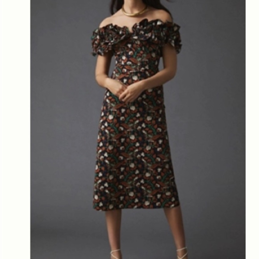 Anthropologie Let Me Be Floral Appliqué Dress